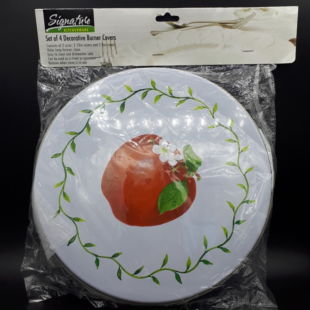 4 Apple Decorative Stove Top Burner Covers